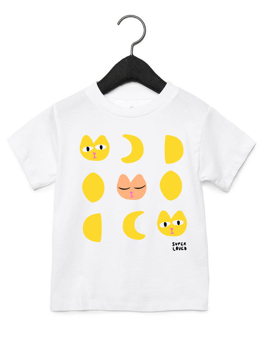 Super Loved, Meow Cat Moon Cylcles Kids T-Shirt