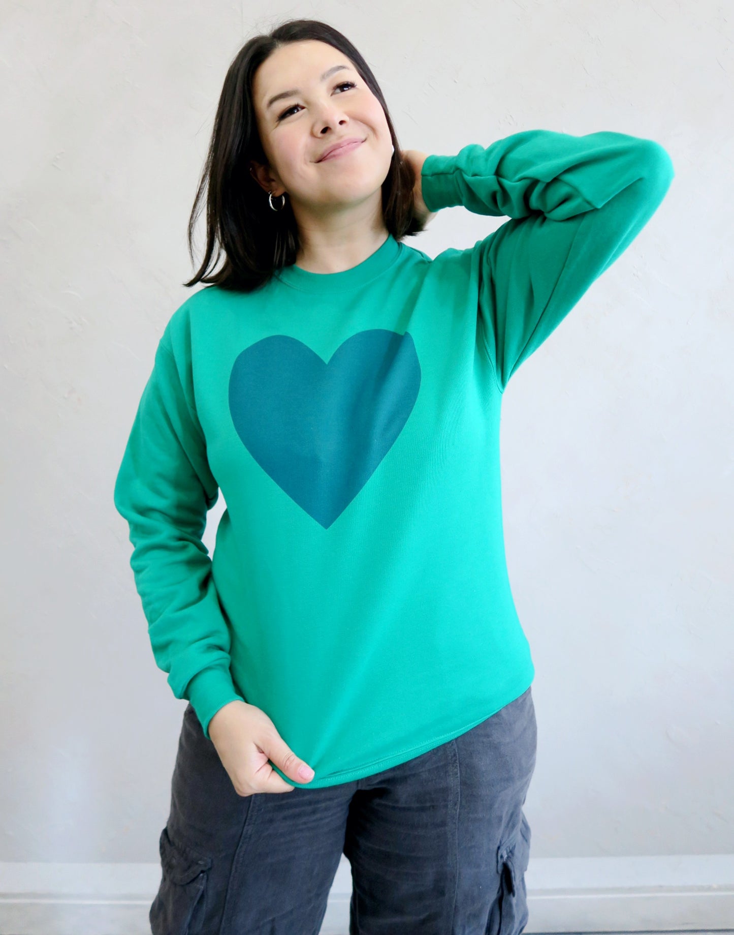 Big Heart, Green/Blue Colorways Sweater