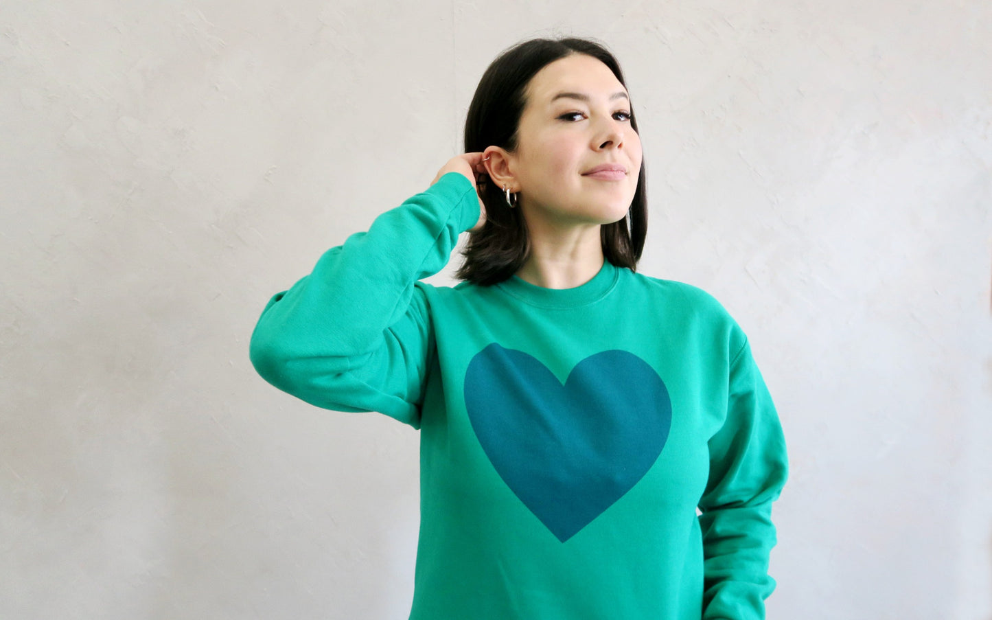 Big Heart, Green/Blue Colorways Sweater