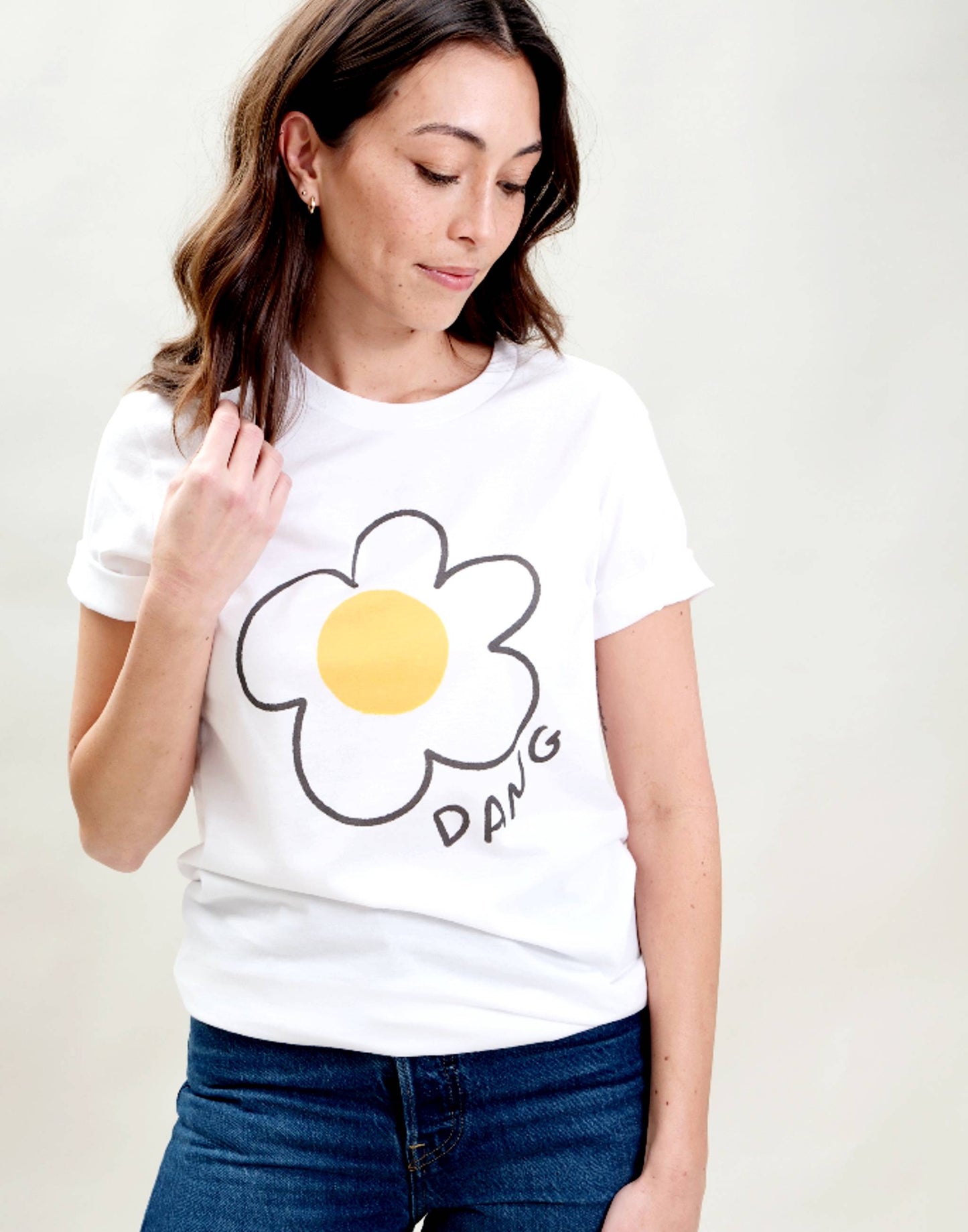 Dang! Flower Tee, Checked Back T-Shirt