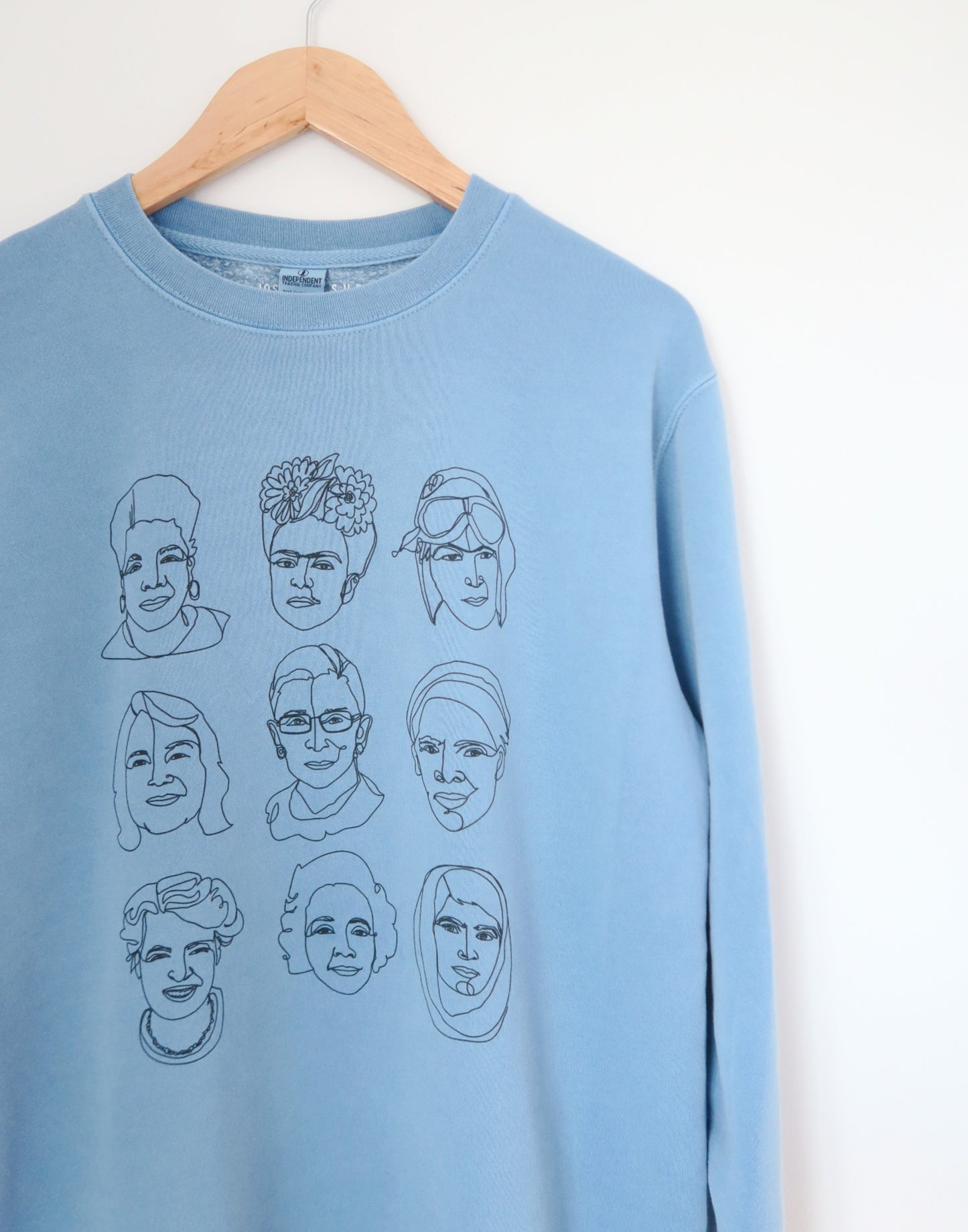 3x3 Oversized 90's Crewneck Sweater, Vintage Summer Blue