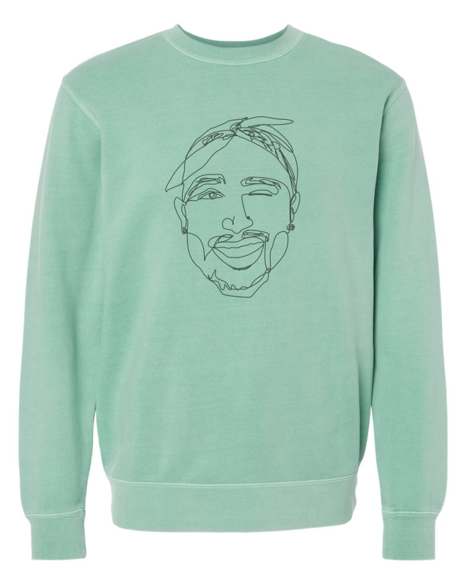 2pac Oversized Crewneck Sweater, Vintage Wash