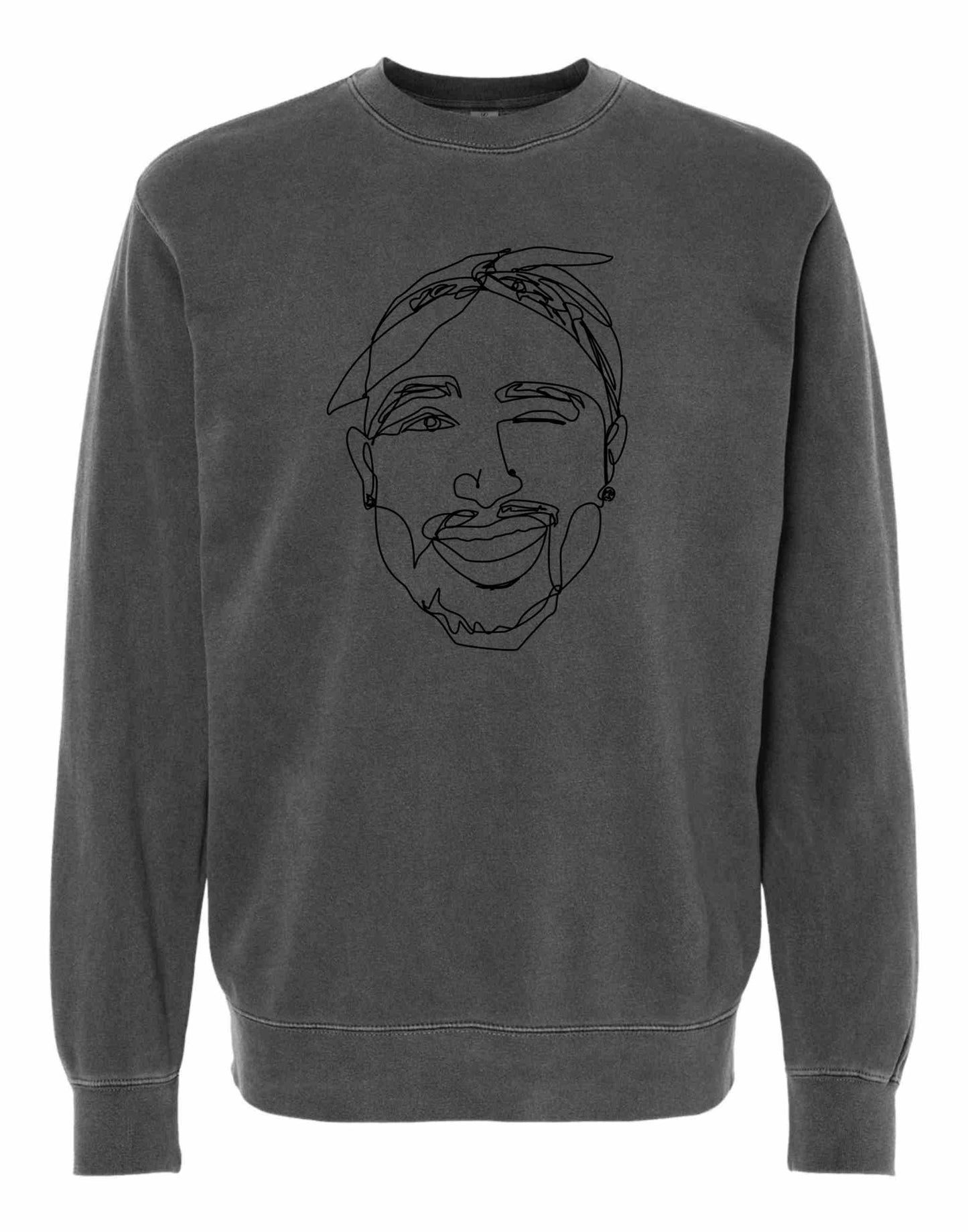 2pac Oversized Crewneck Sweater, Vintage Wash
