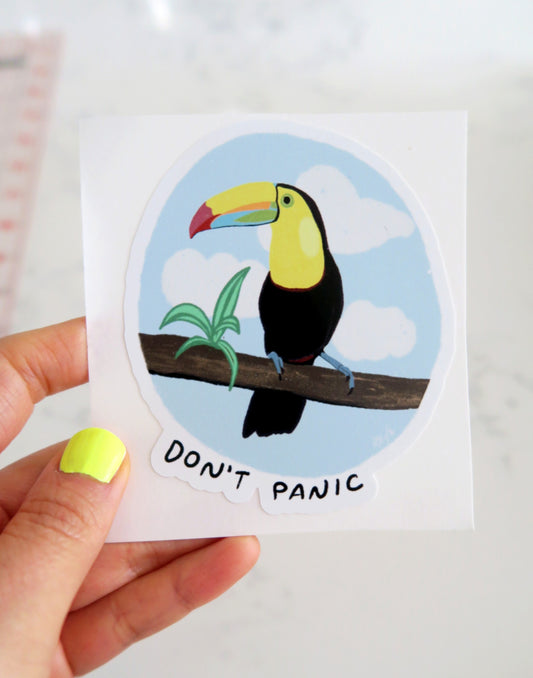 Toucan Don't Panic Vinyl Sticker