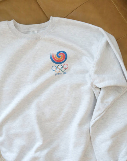 1988 Seoul Olympics Vintage Inspired Cotton Heavy Crew Sweatshirt
