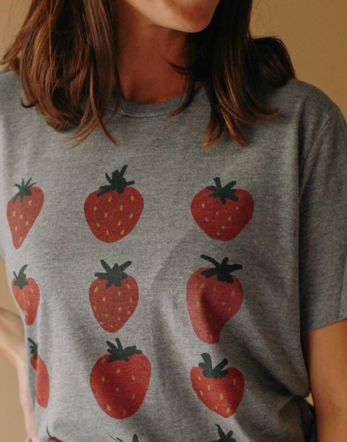 Strawberries, Rainbow Speckled T-Shirt