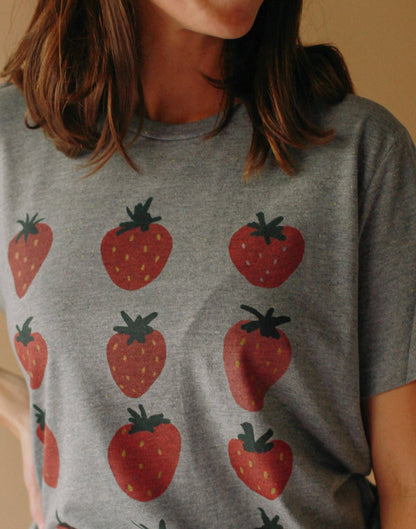 Strawberries, Rainbow Speckled T-Shirt