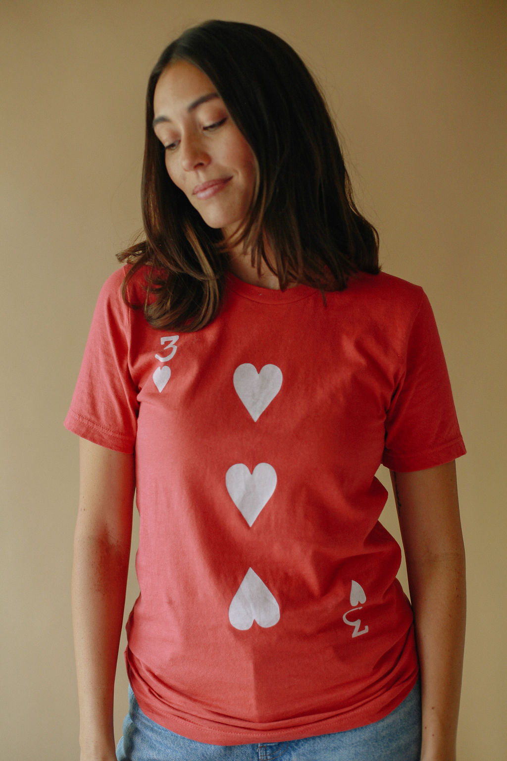 Sale- 3 of Hearts, Valentine T-Shirt, SMALL