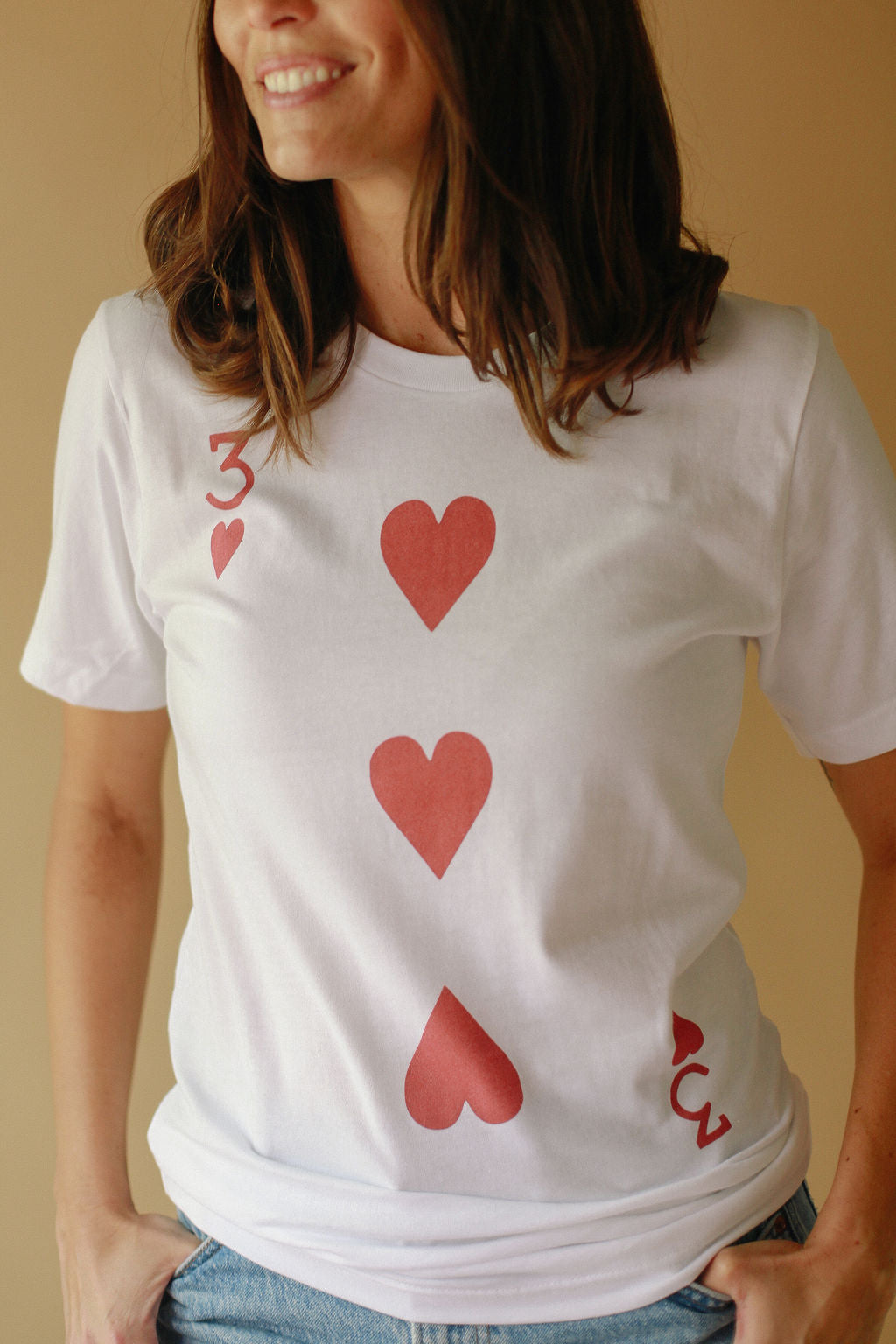 Sale- 3 of Hearts, Valentine T-Shirt, SMALL