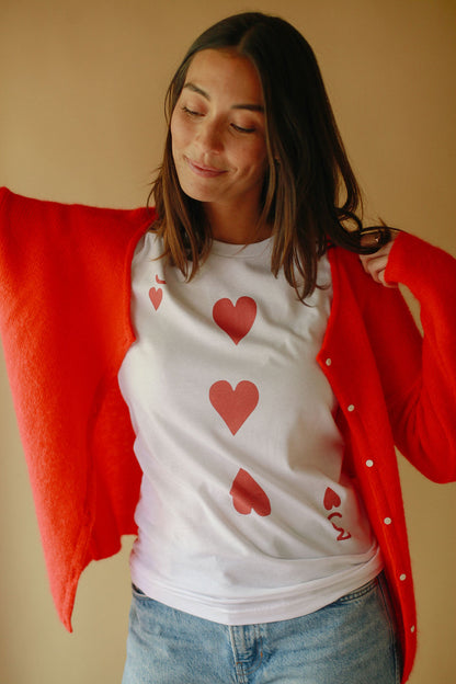 Sale- 3 of Hearts, Valentine T-Shirt, SMALL