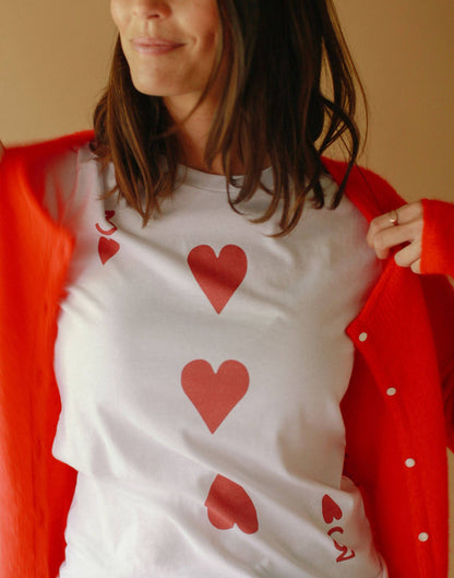 Sale- 3 of Hearts, Valentine T-Shirt, SMALL