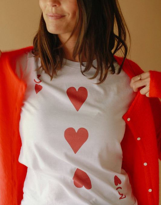 Sale- 3 of Hearts, Valentine T-Shirt, SMALL