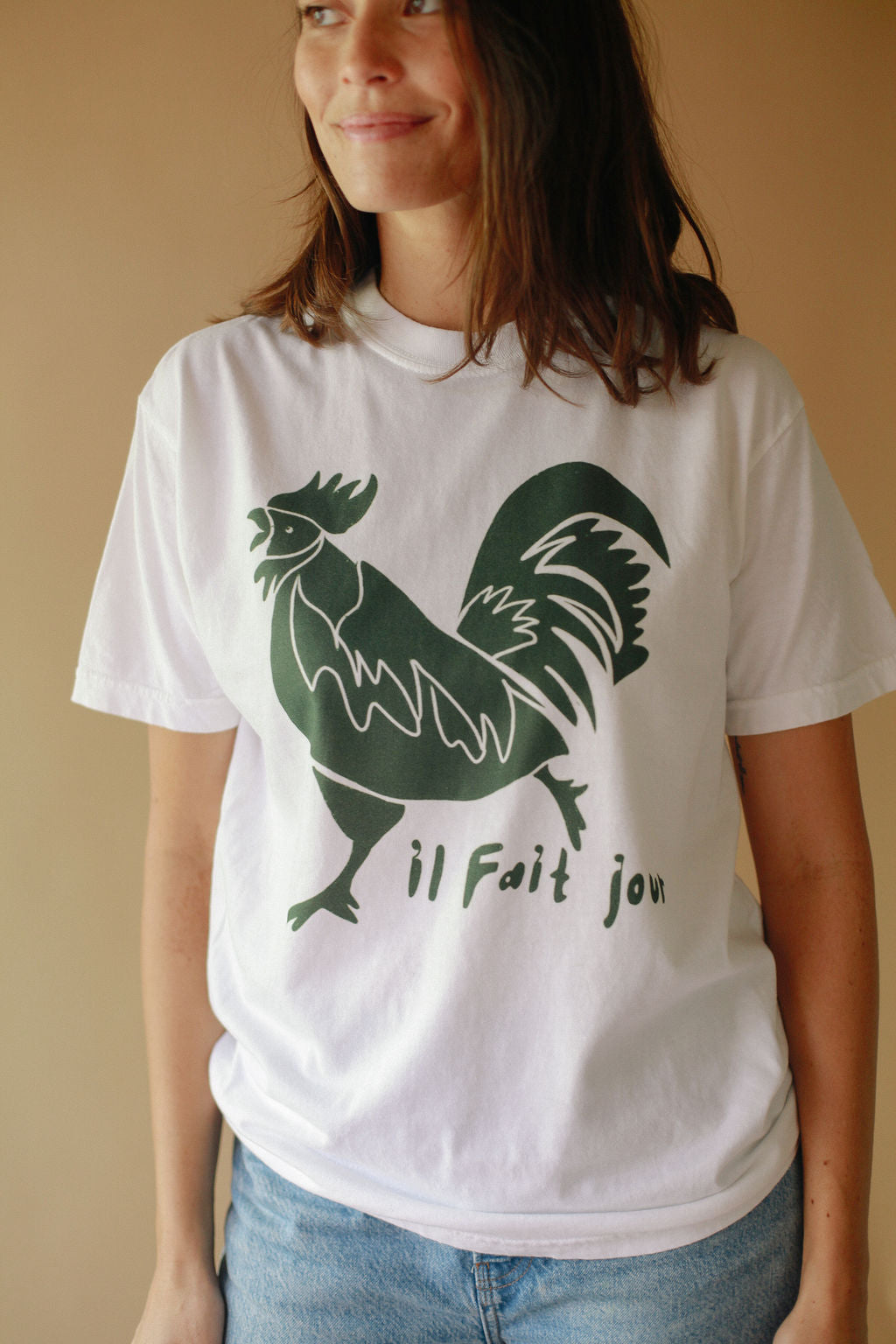 Il Fait Jour, Rooster Vintage Wash T-Shirt