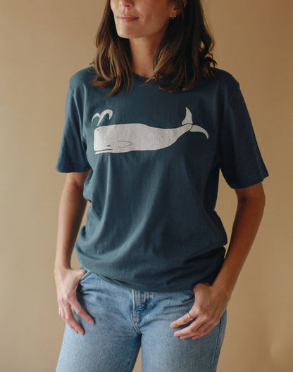 Sale- Whale Vintage Wash Tee, LARGE