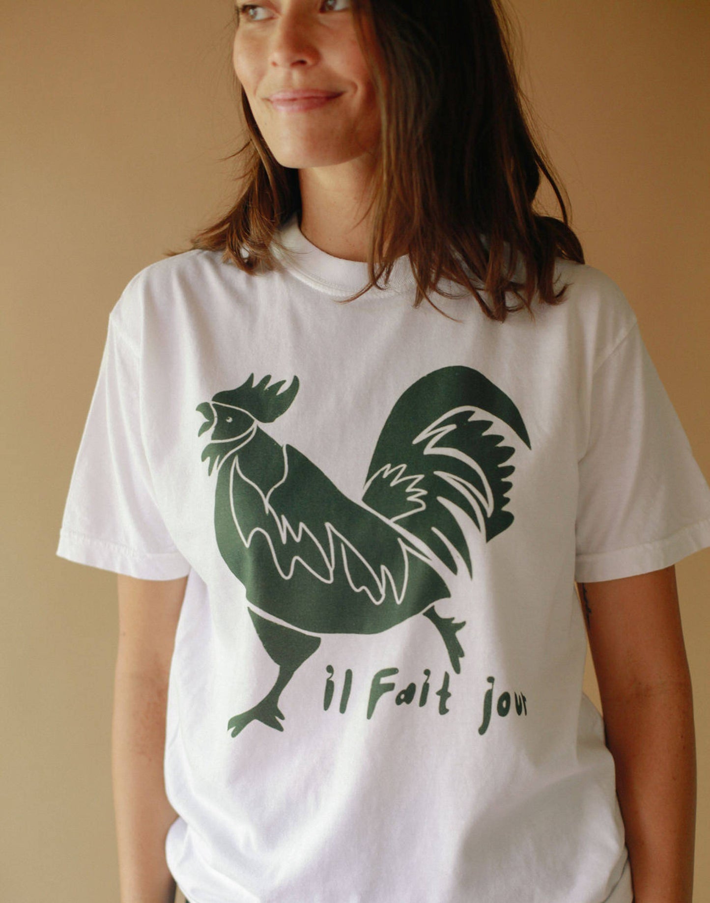 Sale- Il Fait Jour, Rooster Vintage Wash T-Shirt, MEDIUM