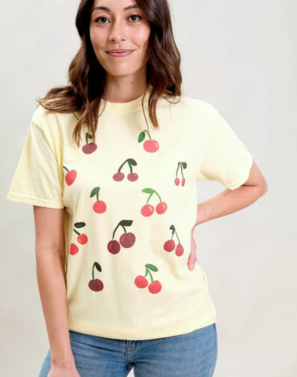 Wild Cherry Tee, Vintage Wash T-Shirt
