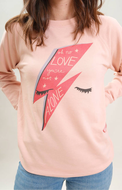 Bowie Love Lightweight Sweatshirt, Peachy Rose