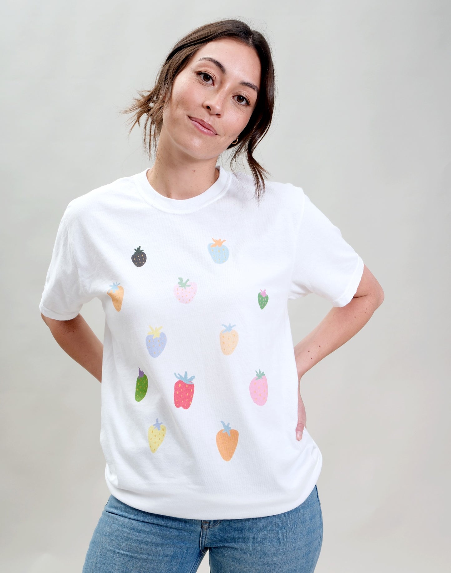 Sale- Strawberry Milk Tee, Vintage Wash T-Shirt, AS-IS LARGE