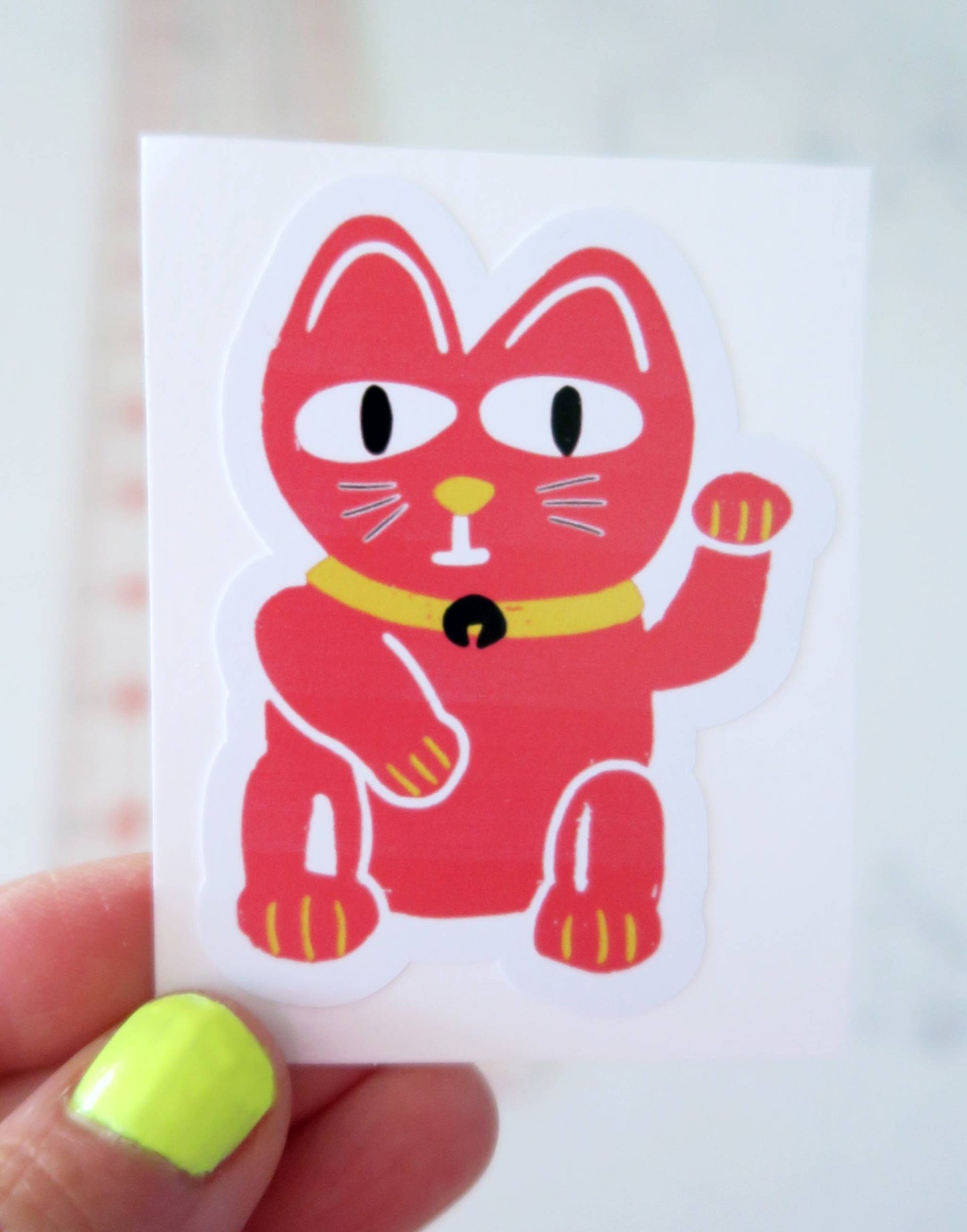 Maneki-Neko, Lucky Cat Sticker