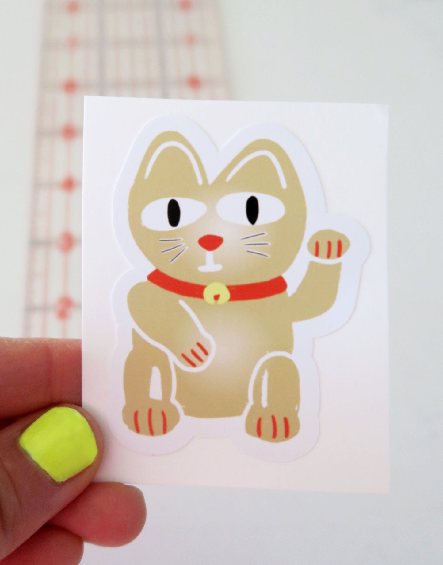 Maneki-Neko, Lucky Cat Sticker