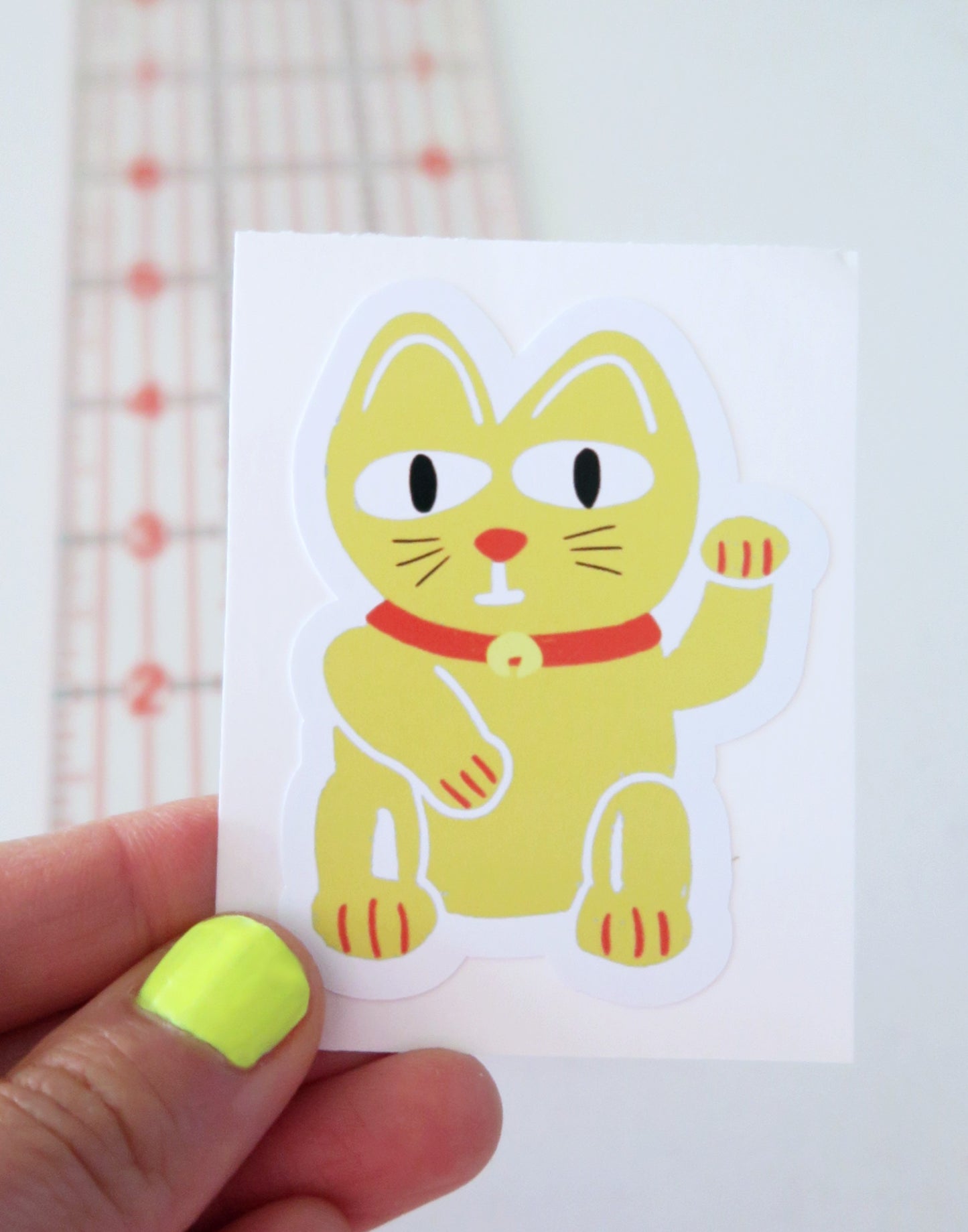 Maneki-Neko, Lucky Cat Sticker