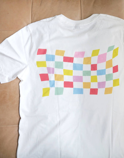 Dang! Flower Tee, Checked Back T-Shirt
