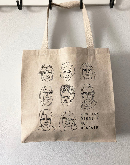 J+S for Dignity not Despair Tote Bag