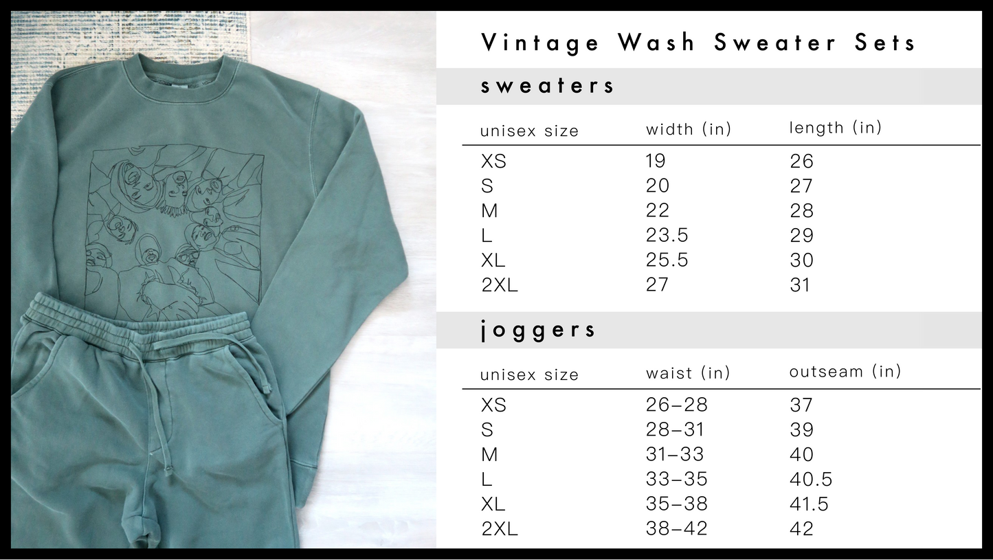 Vintage Green Sweater and Jogger Sweatpant Set