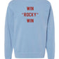 Win Rocky Win Oversized 90's Crewneck Sweater, Vintage Light Blue